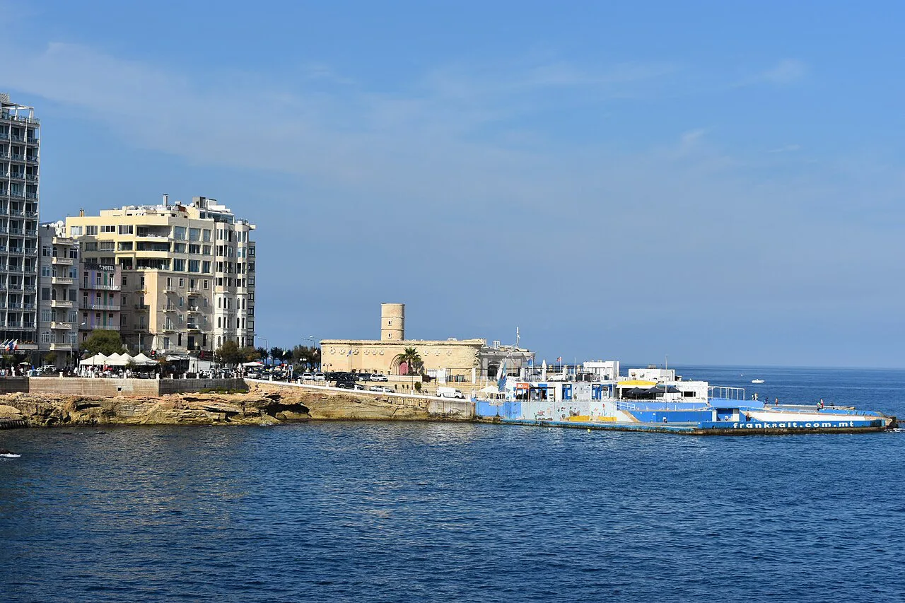 Sliema's seafront seen across the water from Qui-Si-Sana.