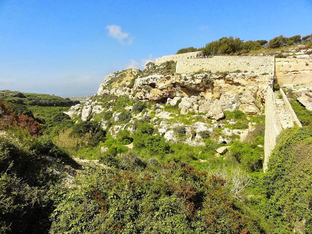Rocky, wooded valley slopes near Rabat.