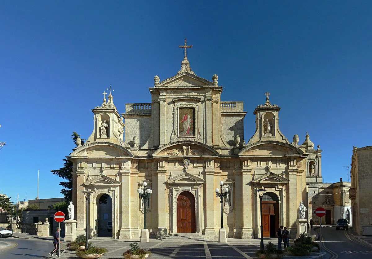 The façade of the Rabat parish church.