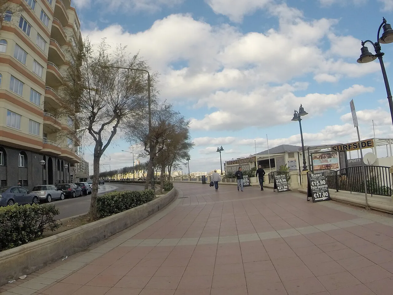 The seafront promenade at Sliema.