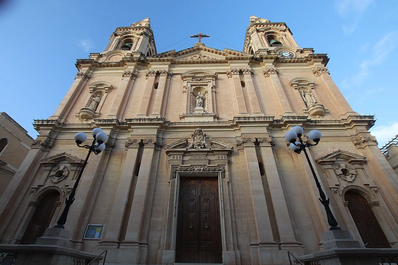 The façade of the Sacro Cuor church in Sliema.