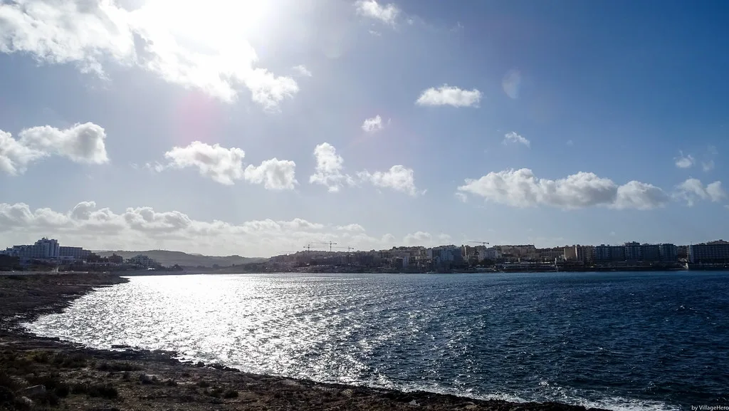 Salina Bay, near the Salina catacombs.