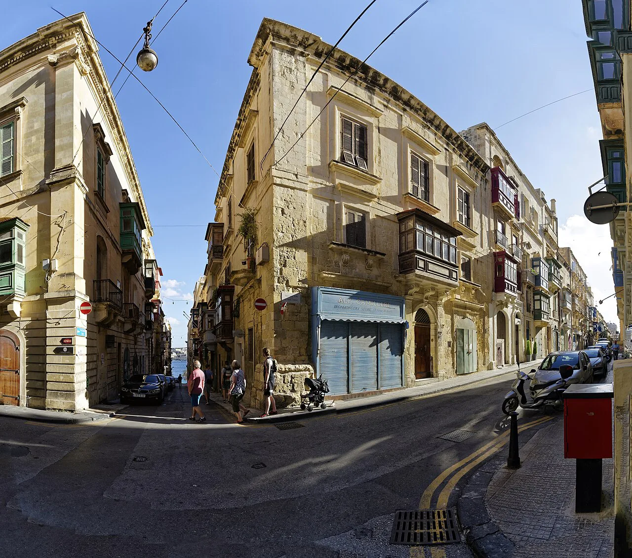 A street corner on St Paul's Street in Valletta.