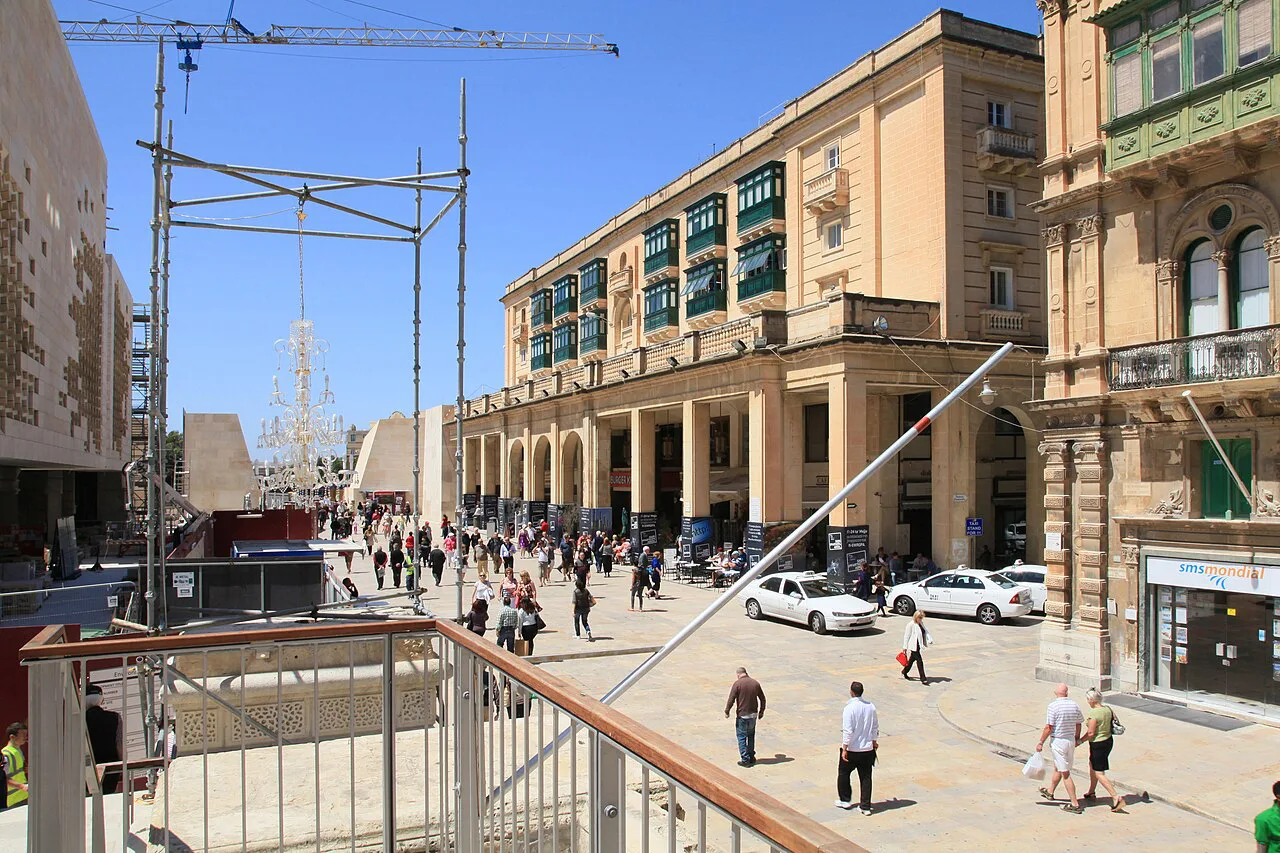 Republic Street in Valletta, seen near City Gate.