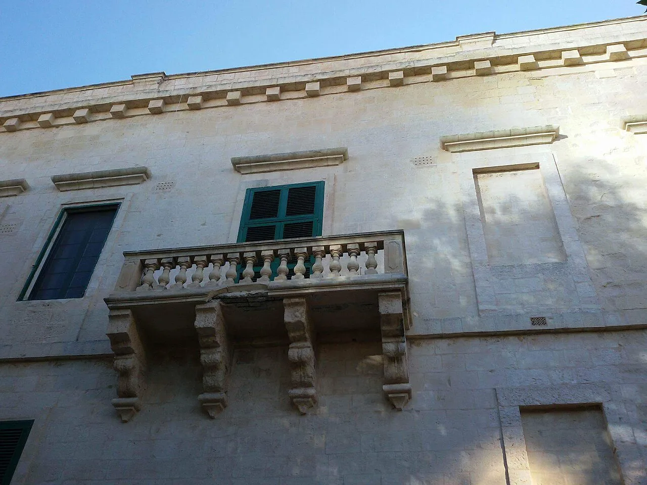 The balcony of Palazzo Spinola in St Julian's.