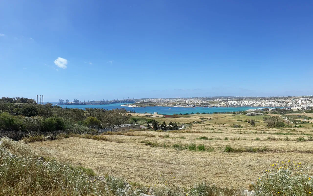 Marsaxlokk Bay seen from the Tas-Silġ area.
