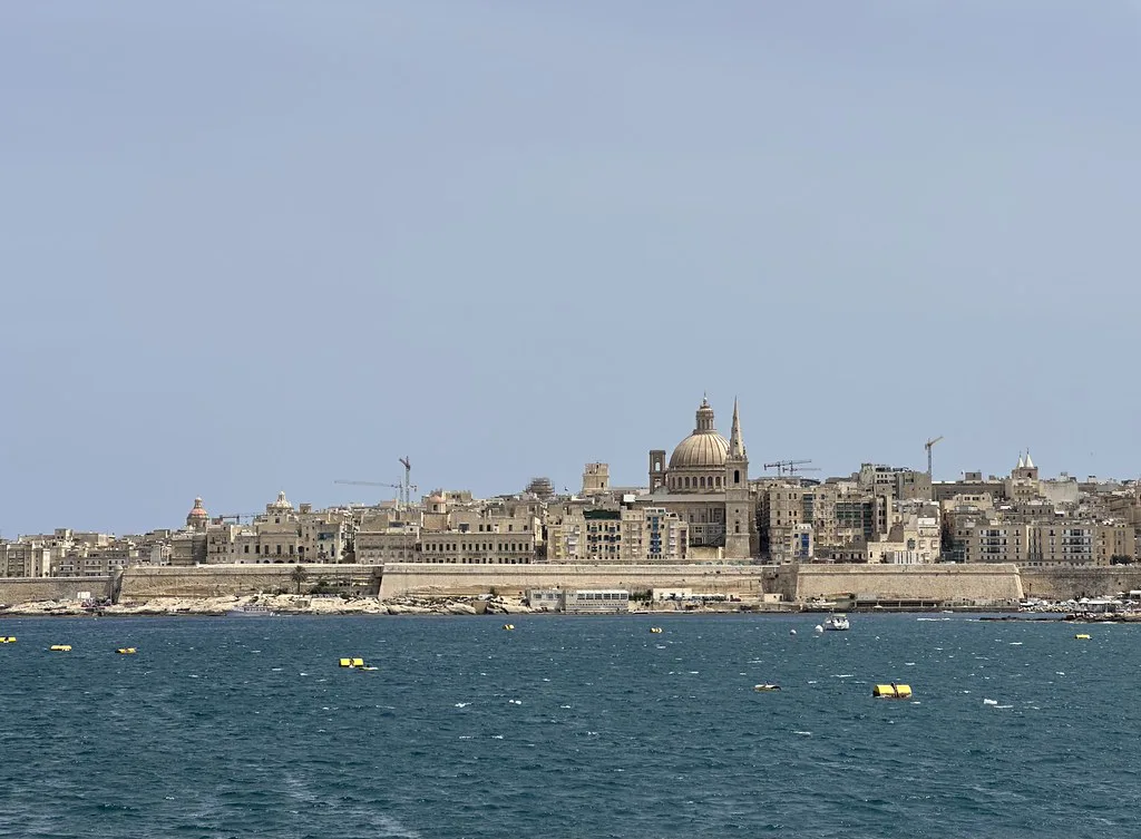 Valletta seen from Sliema across Marsamxett Harbour.