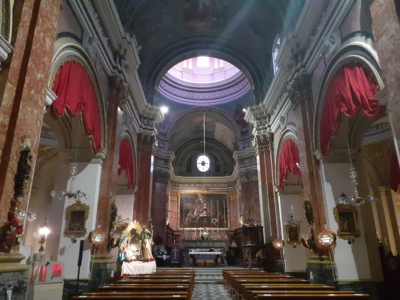 The interior of St Lawrence's Church in Birgu.