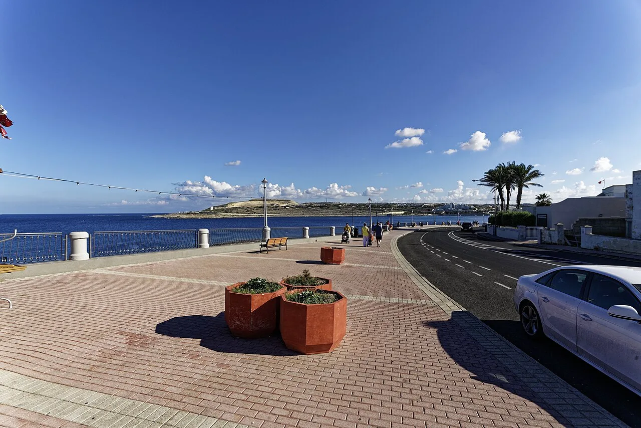 Dawret il-Qawra seafront promenade in Qawra.