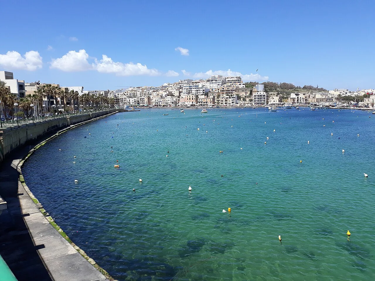 The blue waters of Marsaskala Bay.