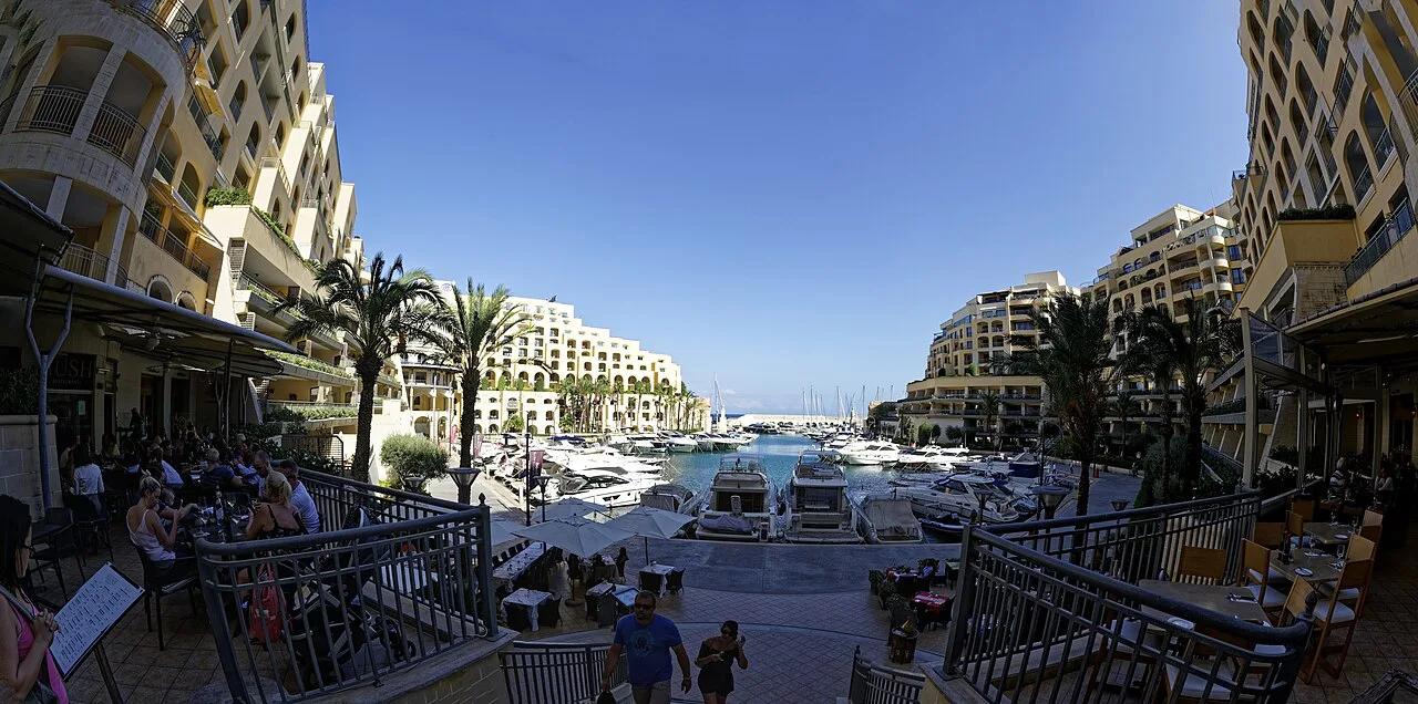 Portomaso Marina and its waterfront in St Julian's.