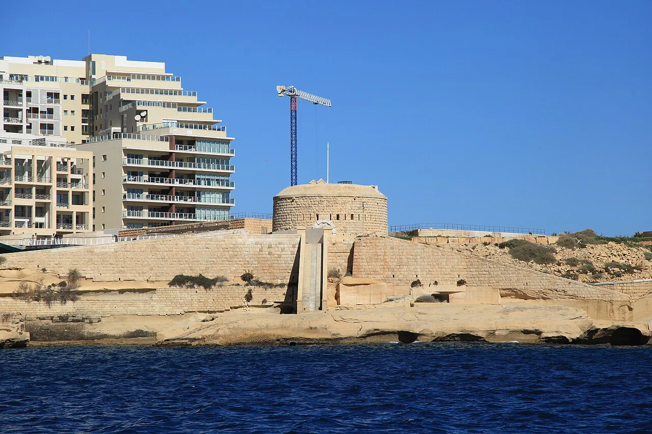 Fort Tigné at the water's edge in Sliema.