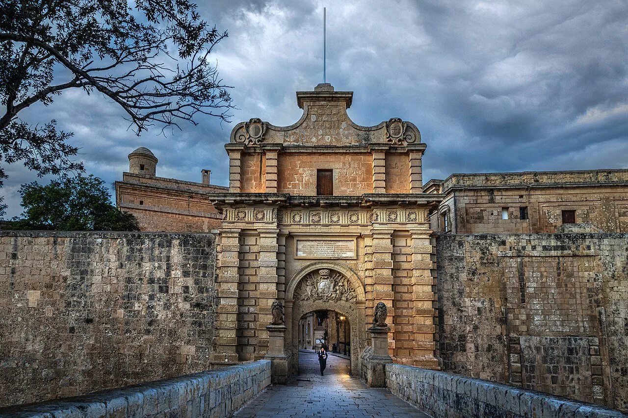 Vilhena Gate, the main entrance to Mdina.