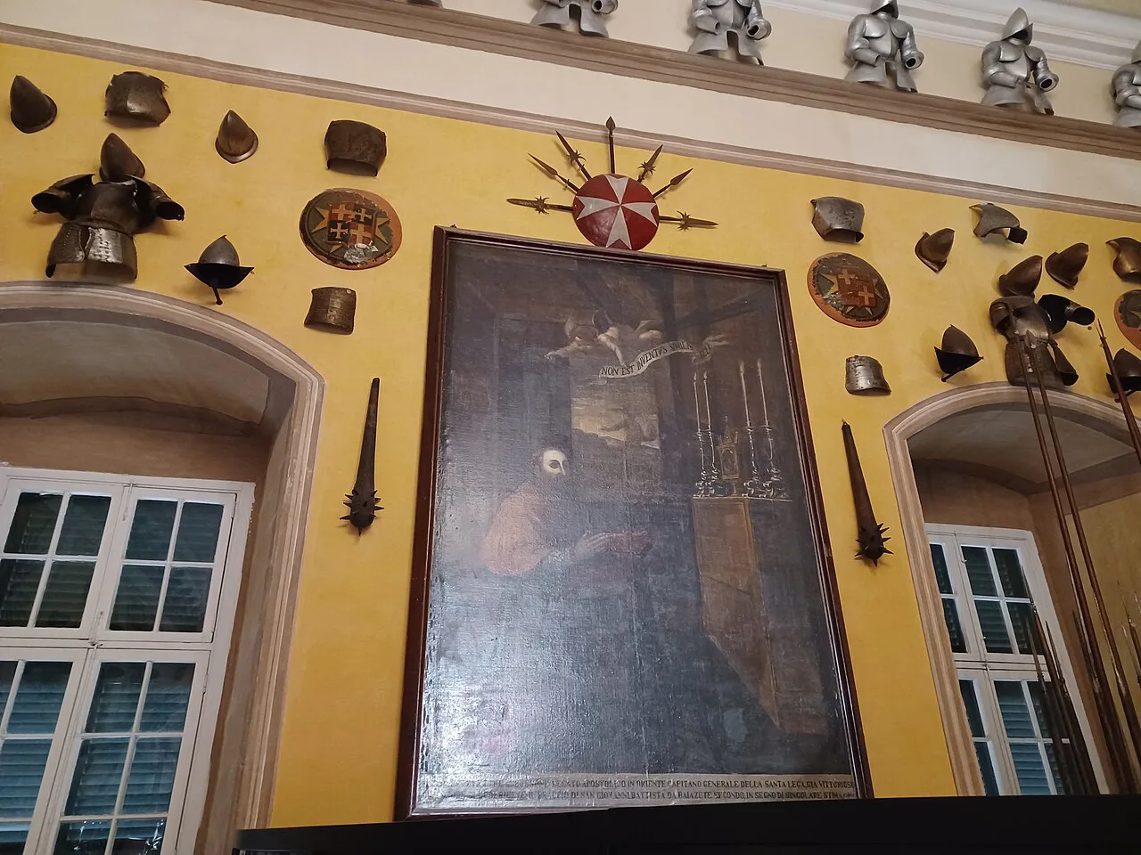 The armoury-style hall of the Grandmaster's Palace in Valletta.