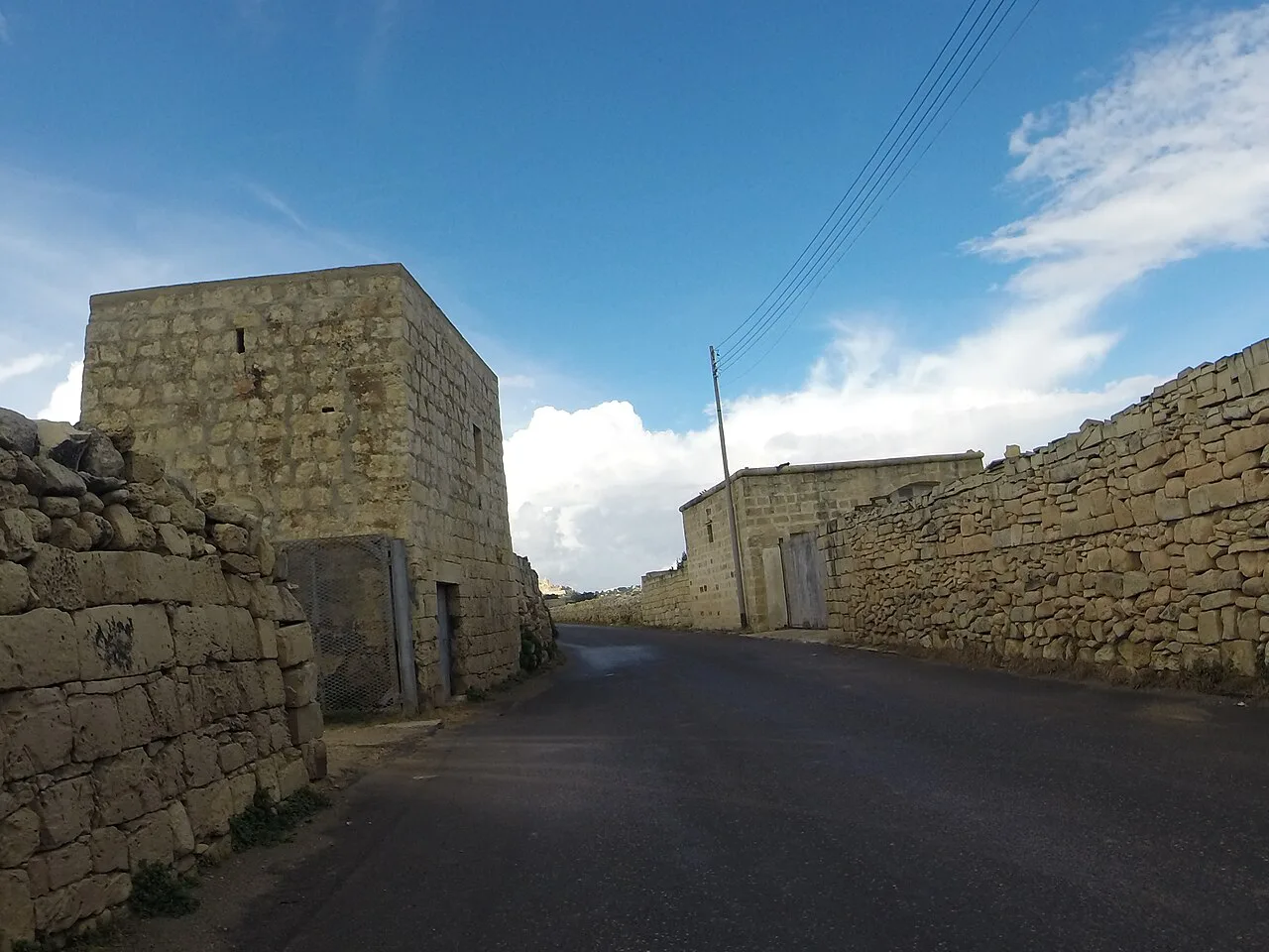A watchtower and lane in Żebbuġ.