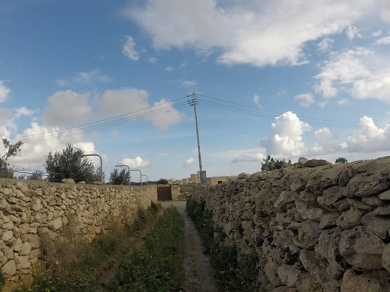 A rubble-walled country lane near Żebbuġ.